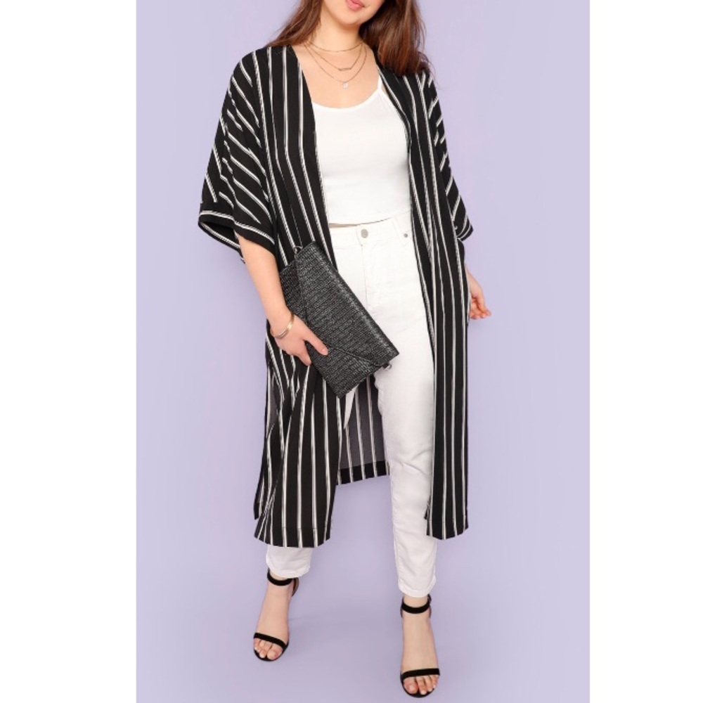 New Striped Longline Kimono - Picture 3 of 4